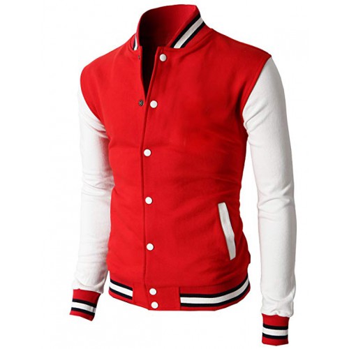 Mens Casual Slim Fit Varsity Baseball Bomber Cotton Lightweight Premium Jacket