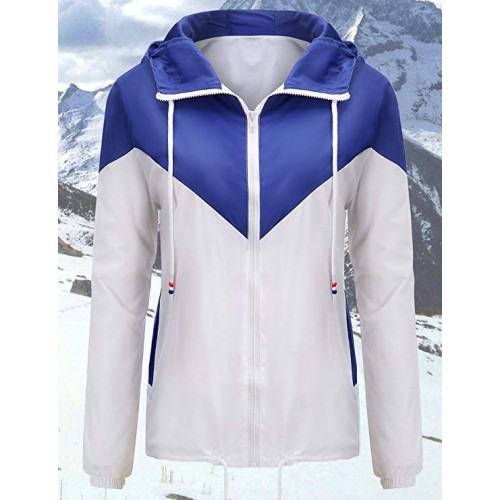 Women's Waterproof Rain Jacket Lightweight Hooded Active Outdoor Raincoat Windbreaker with Pockets